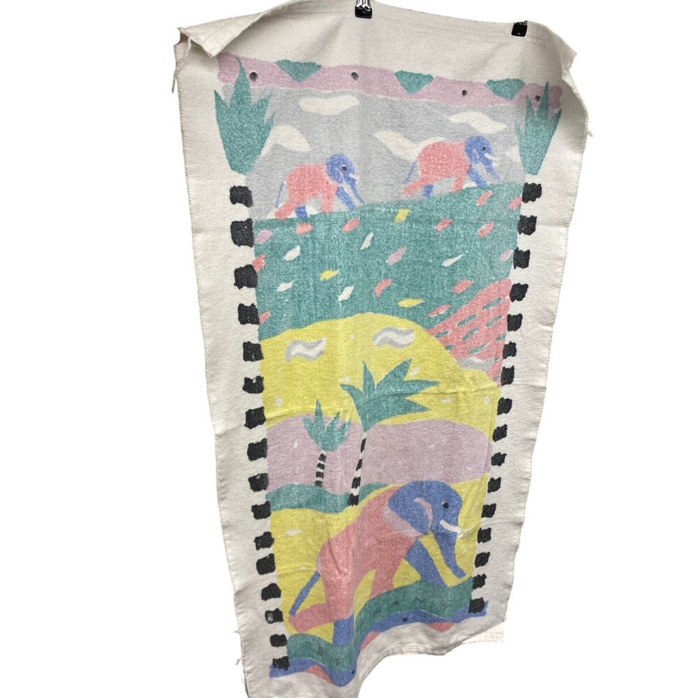 90s Bright Elephant African Towel Cheerful Animals Unique Quirky